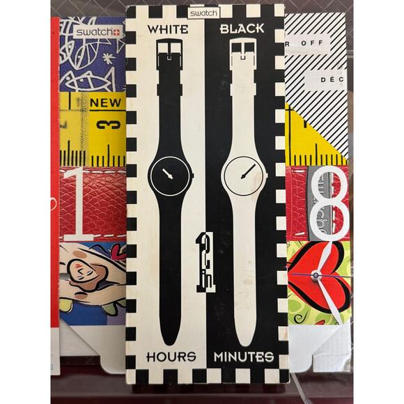 Swatch watches White Hours & Black Minutes GZS10 1995 Worldwide Packagings	NOS - Picture 7 of 7